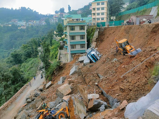 Collapsed buildings in Shimla